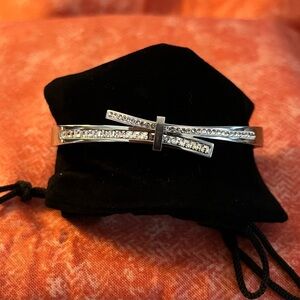 Lux Silver Crystal Bow Bracelet